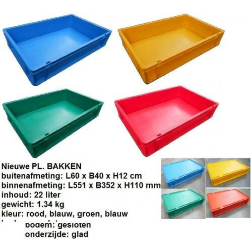 Nieuwe PL. BAKKEN STAPELBAK OPSLAGBAK KRATTEN 60x40x12cm
