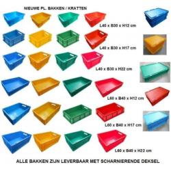 Nieuwe PL. BAKKEN STAPELBAK OPSLAGBAK KRATTEN 60x40x12cm