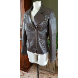 ZGAN Schitterende bruin lederen NAN jas mt L 42/44, jack