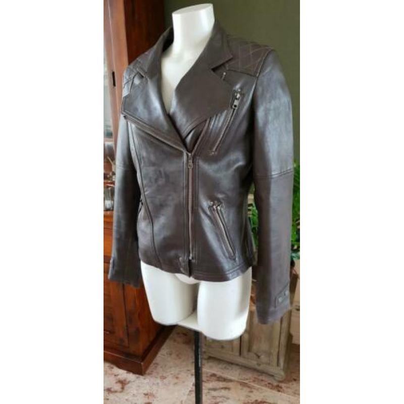 ZGAN Schitterende bruin lederen NAN jas mt L 42/44, jack
