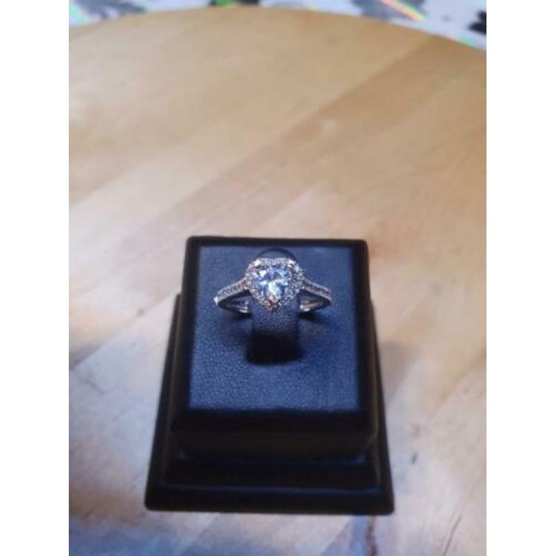 14k Wit gouden dames ring maat 17