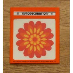 Retro decoratiestickers rode bloem hout, tegels, metaal
