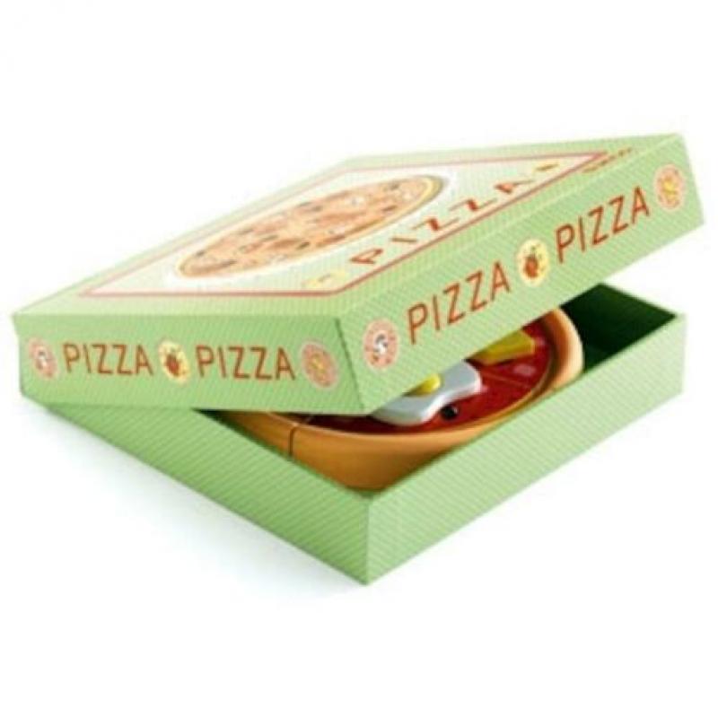 DJECO houten speelgoed pizza *KLEUTER* *ROLLENSPEL* *ACTIE*
