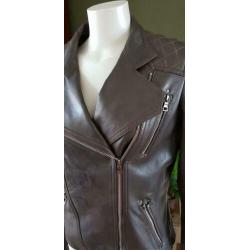 ZGAN Schitterende bruin lederen NAN jas mt L 42/44, jack