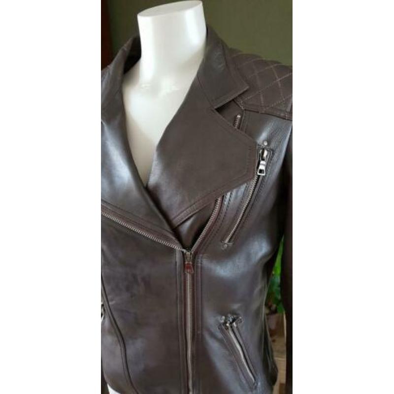 ZGAN Schitterende bruin lederen NAN jas mt L 42/44, jack