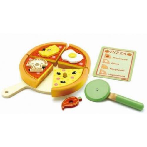 DJECO houten speelgoed pizza *KLEUTER* *ROLLENSPEL* *ACTIE*