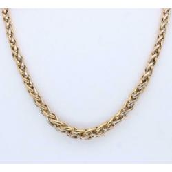 Prachtig Gouden Bicolor Collier Vossenstaart Schakel 18 Krt