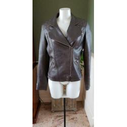 ZGAN Schitterende bruin lederen NAN jas mt L 42/44, jack