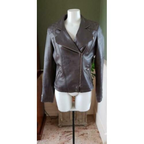 ZGAN Schitterende bruin lederen NAN jas mt L 42/44, jack
