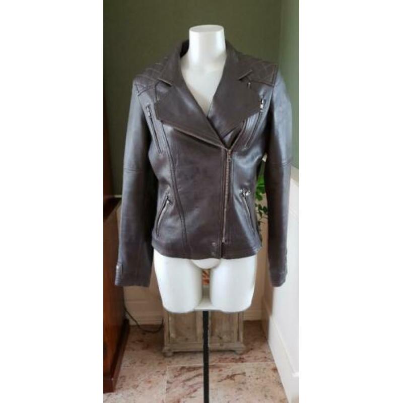 ZGAN Schitterende bruin lederen NAN jas mt L 42/44, jack