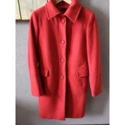 Benetton mantel rood S wolmix