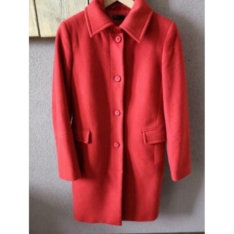 Benetton mantel rood S wolmix