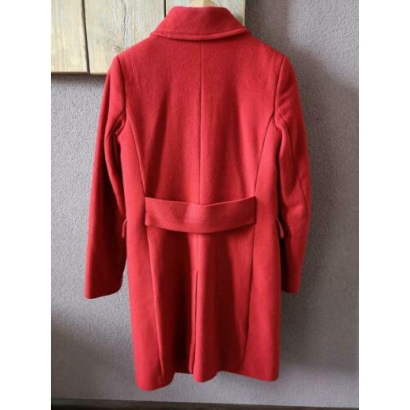 Benetton mantel rood S wolmix