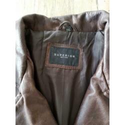 Stoer leren damesjack maat 2XL