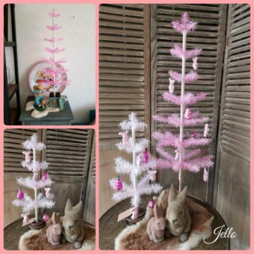 Paasaanbieding brocante handgemaakte roze feathertree