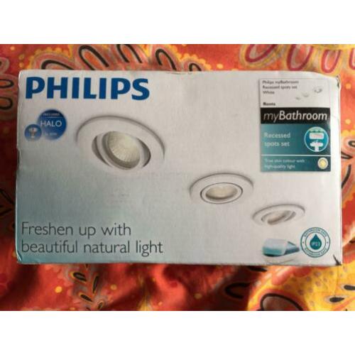 Philips My Bathroom 3x witte inbouw spots richtbaar