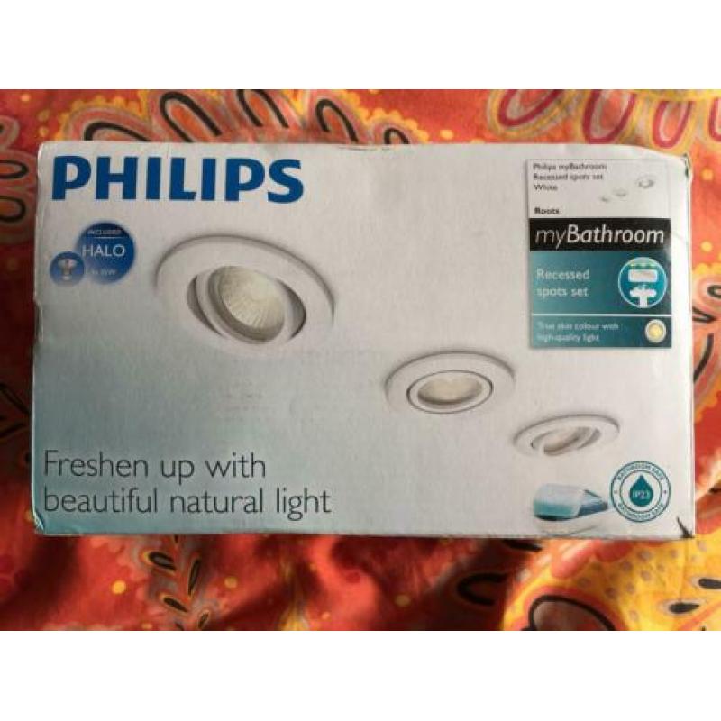 Philips My Bathroom 3x witte inbouw spots richtbaar
