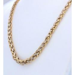 Prachtig Gouden Bicolor Collier Vossenstaart Schakel 18 Krt