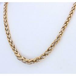 Prachtig Gouden Bicolor Collier Vossenstaart Schakel 18 Krt