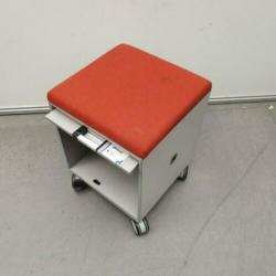 Steelcase verrijdbare kruk / kast – oranje stof