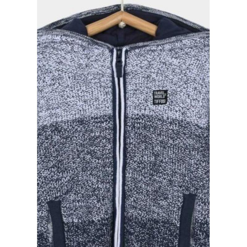 Nieuw Tiffosi vest cardigan Kelvin blauw wit maat 164