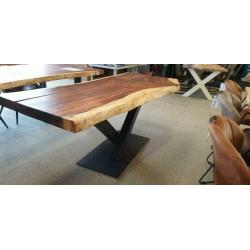 f120 suar tafel met stalen frame poot maat 200x90
