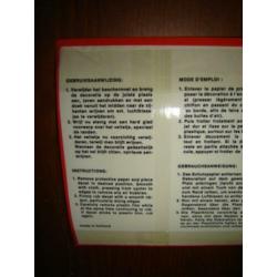 Retro decoratiestickers rode bloem hout, tegels, metaal
