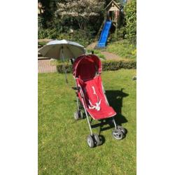 Rode buggy met afneembare kap en parasol