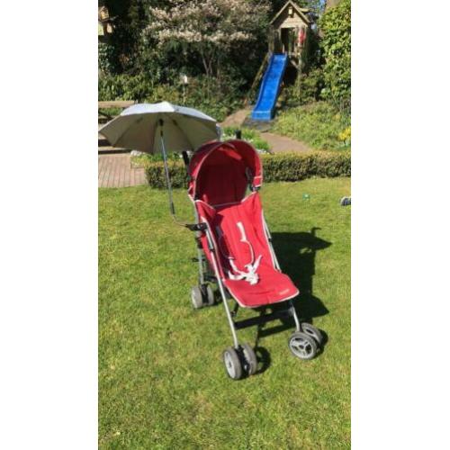Rode buggy met afneembare kap en parasol