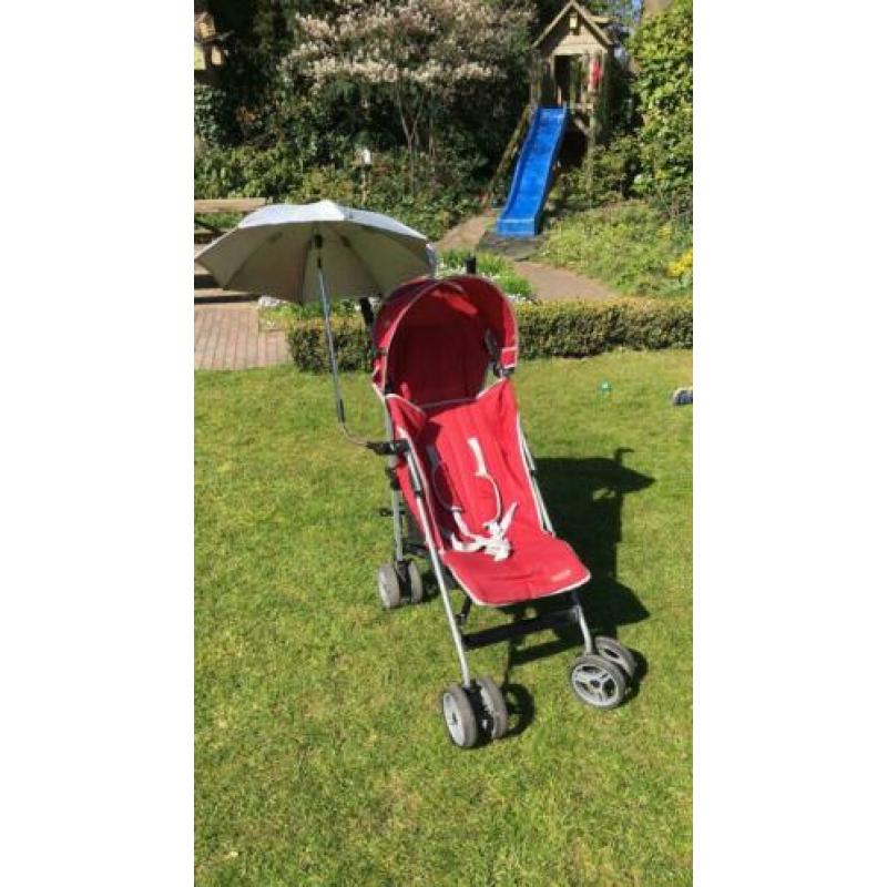 Rode buggy met afneembare kap en parasol