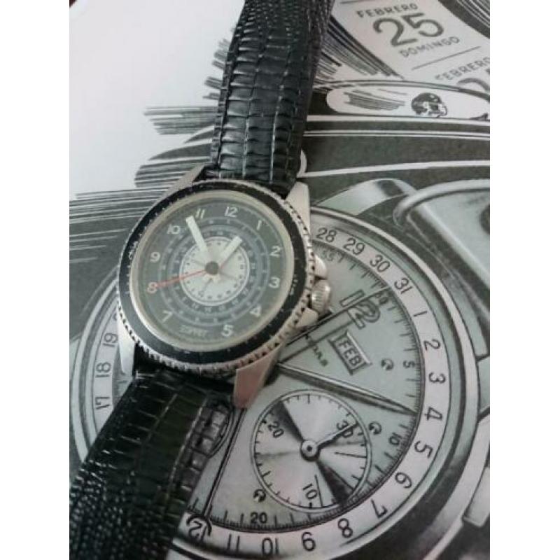 Heren horloge esprit compas staal quartz 40,7mm ex kroon
