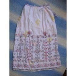 Vintage Lange Rok, wit, 10 Feet, maat L