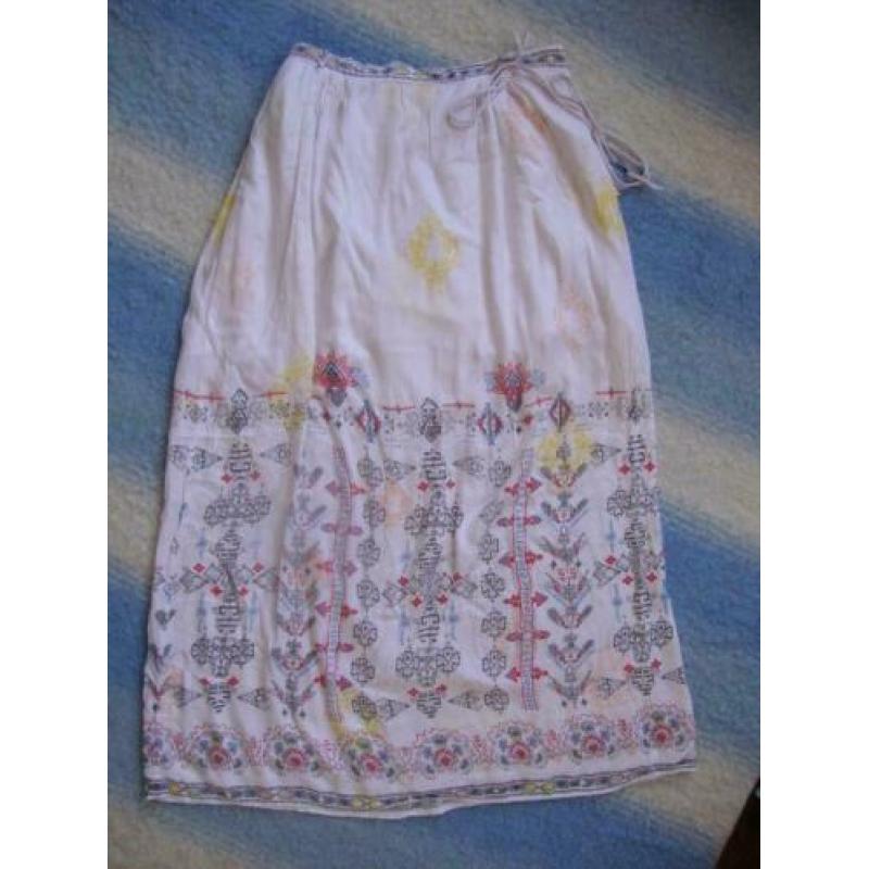 Vintage Lange Rok, wit, 10 Feet, maat L
