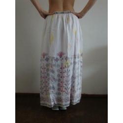 Vintage Lange Rok, wit, 10 Feet, maat L