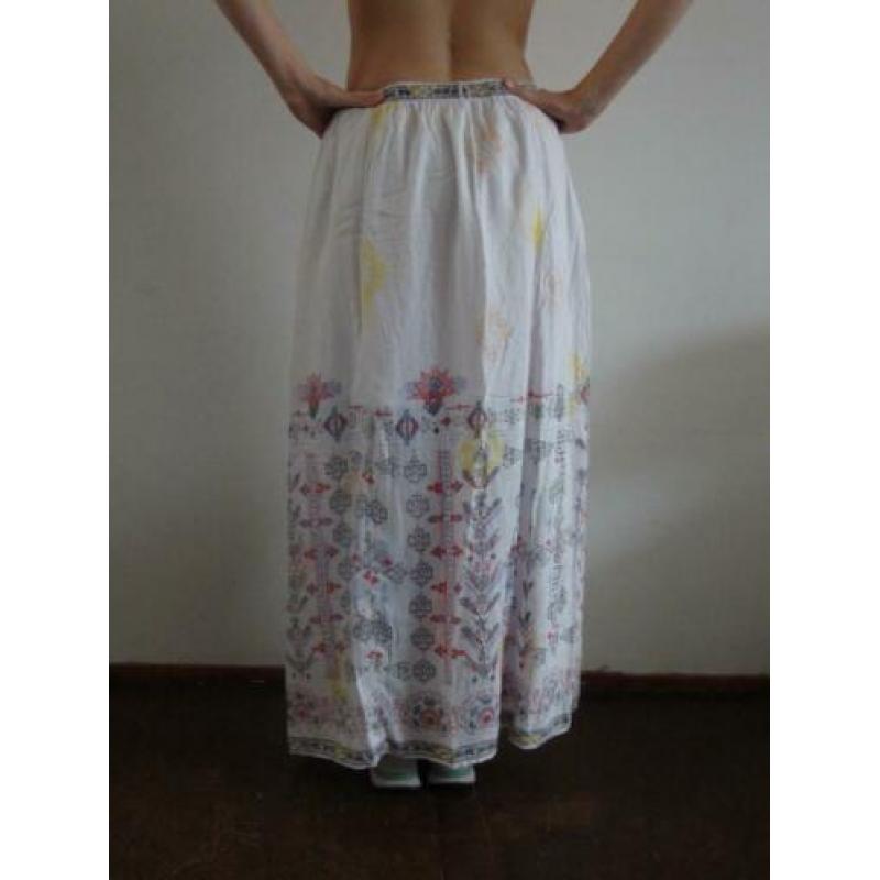 Vintage Lange Rok, wit, 10 Feet, maat L