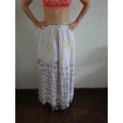 Vintage Lange Rok, wit, 10 Feet, maat L