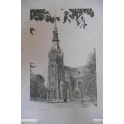 ingelijste prent Grote Kerk Apeldoorn 1977