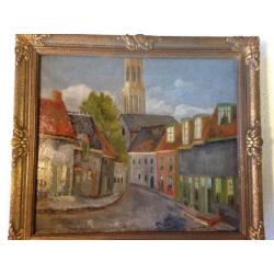 100 jaar oud!!! Hattem "Adelaarshoek", schilder W. Koster