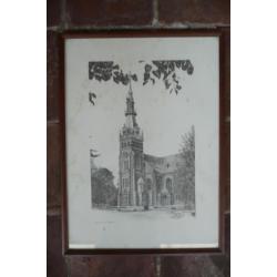 ingelijste prent Grote Kerk Apeldoorn 1977