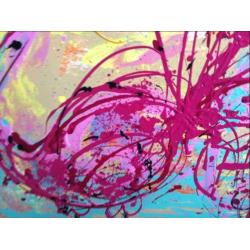 Grote kunst flamingo abstract modern