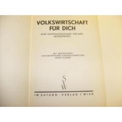 ZELDZAAM boek 1937 VOLKSWIRTSCHAFT Fur Dich militaria WWII