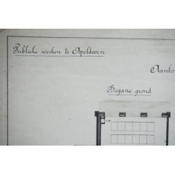 Twee oude bouwtekeningen uit 1886 van scholen uit Apeldoorn