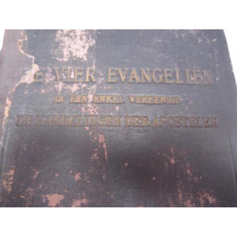 Antiek Boek de 4 Evangelien 1910 In een enkel vereenigd