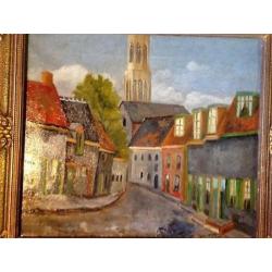 100 jaar oud!!! Hattem "Adelaarshoek", schilder W. Koster