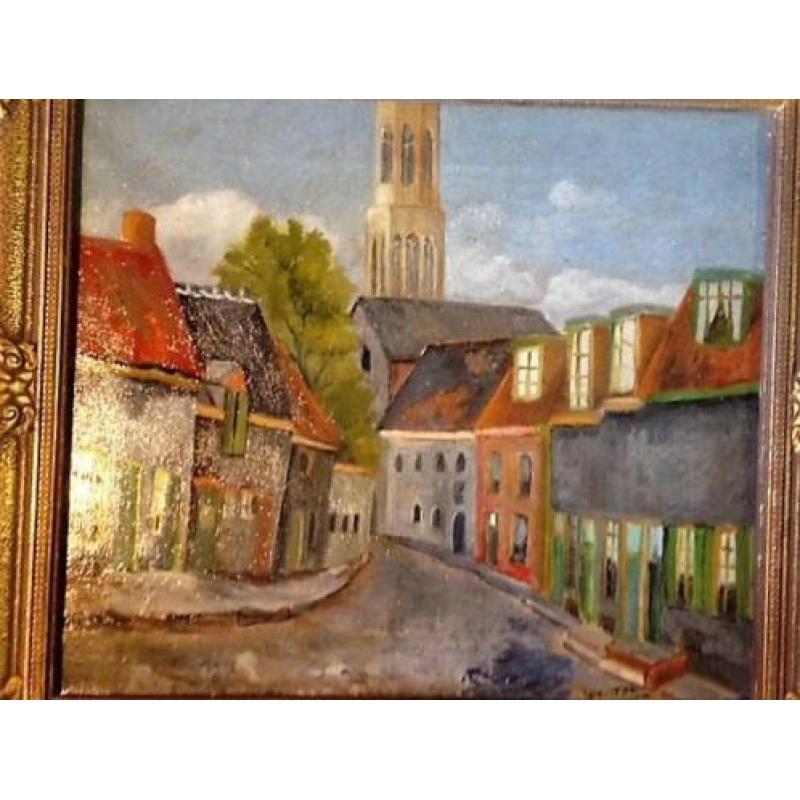 100 jaar oud!!! Hattem "Adelaarshoek", schilder W. Koster