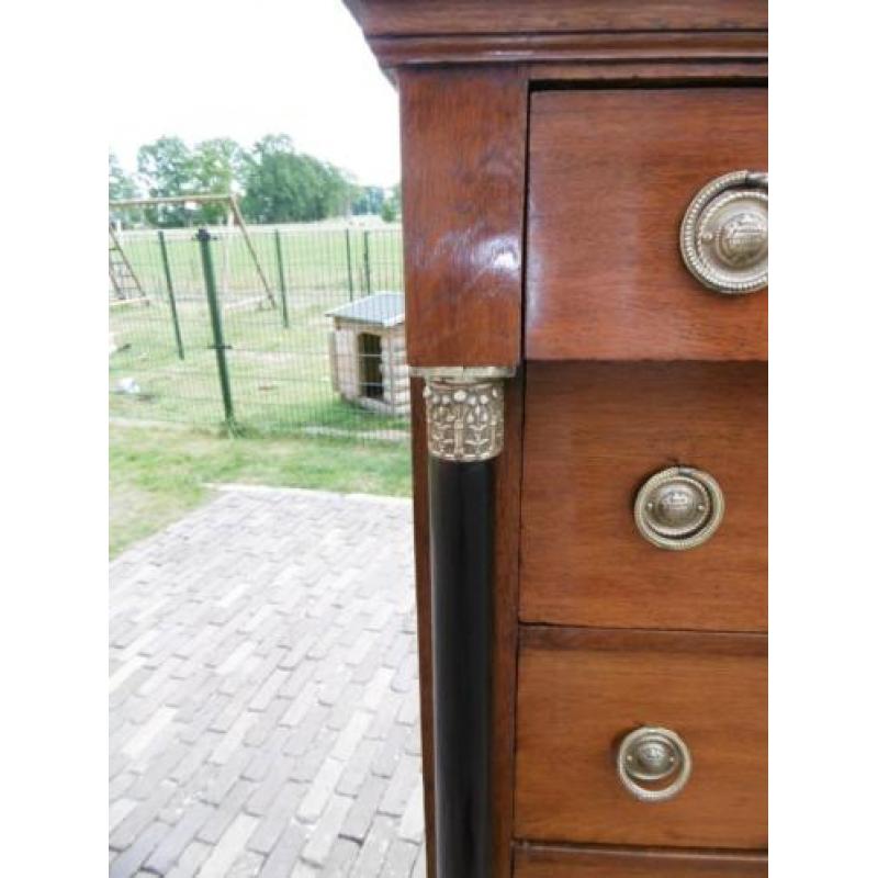 Antieke Eiken Emipre Chiffoniere Topstaat