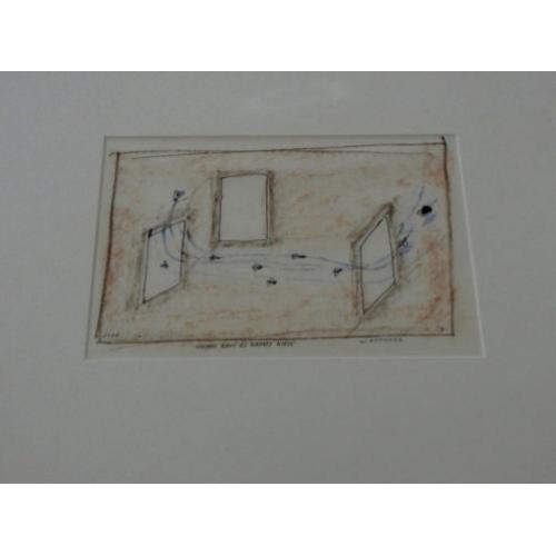 Co Westerik - pen/krijt op papier: vliegen- gesigneerd - 199