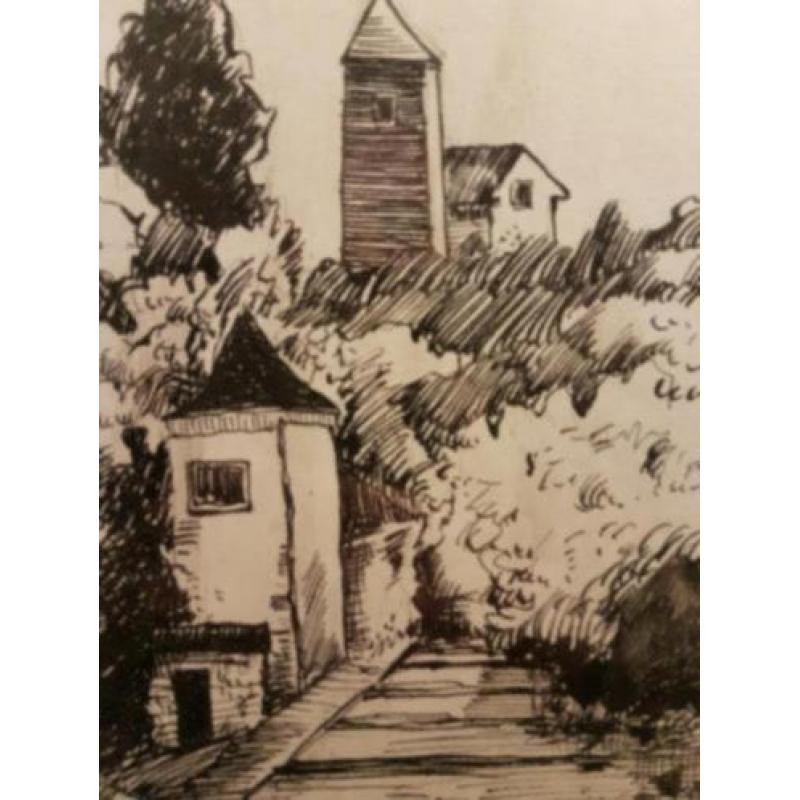 orig. tekening Gerard van Vliet. getekend Menton Frankrijk.