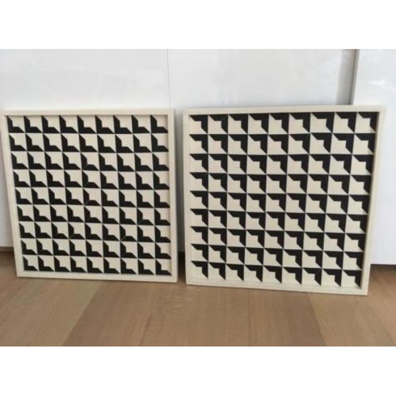 Eichholtz Zwart wit abstract 50 x 50 cm