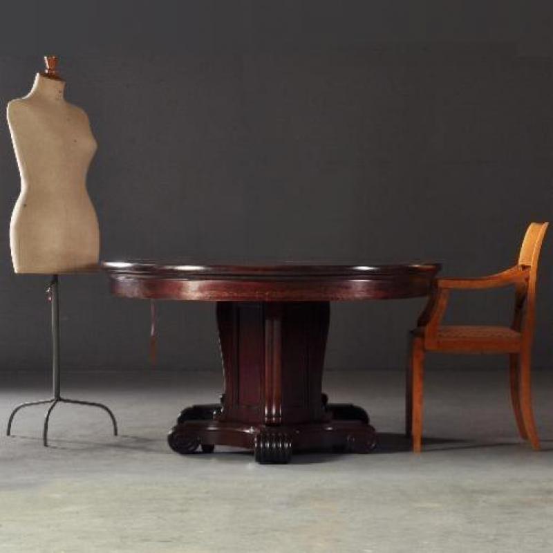 Antieke tafels / Grote art deco ovale eetkamertafel voor ...